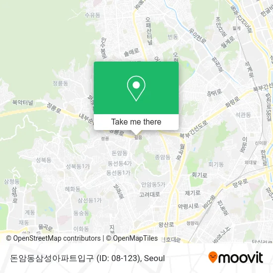 돈암동삼성아파트입구 (ID: 08-123) map