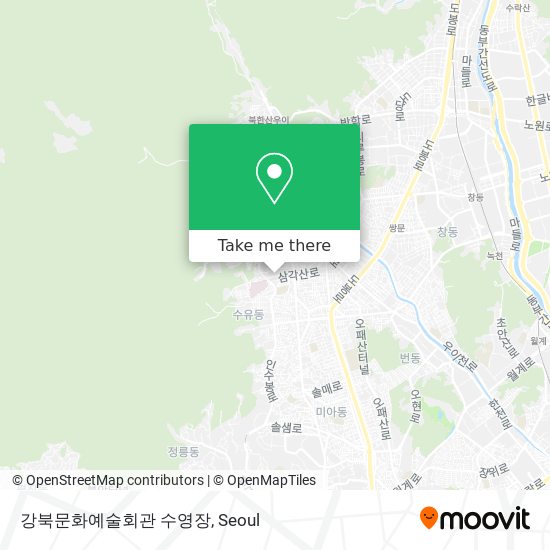 강북문화예술회관 수영장 map