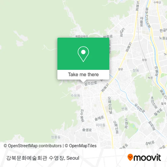 강북문화예술회관 수영장 map