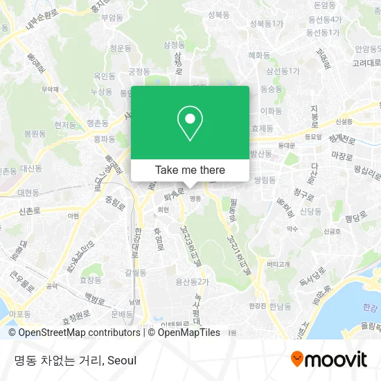 명동 차없는 거리 map