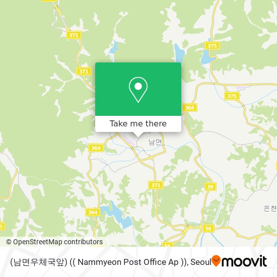 (남면우체국앞) (( Nammyeon Post Office Ap )) map