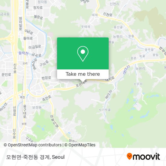 모현면-죽전동 경계 map