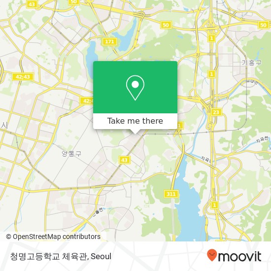 청명고등학교 체육관 map