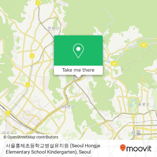 서울홍제초등학교병설유치원 (Seoul Hongje Elementary School Kindergarten) map