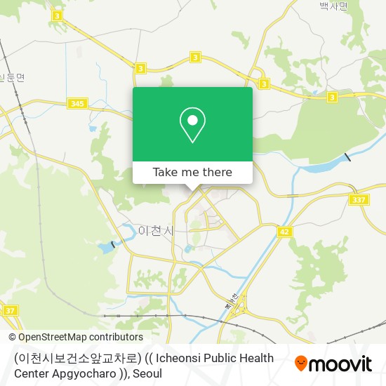 (이천시보건소앞교차로) (( Icheonsi Public Health Center Apgyocharo )) map