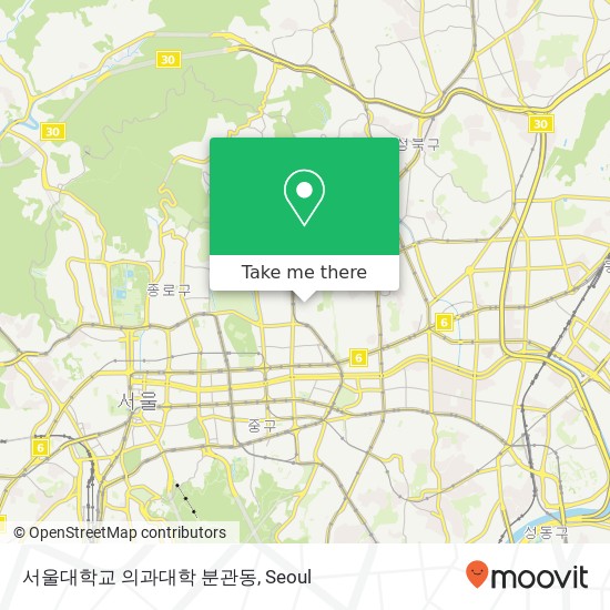 서울대학교 의과대학 분관동 map