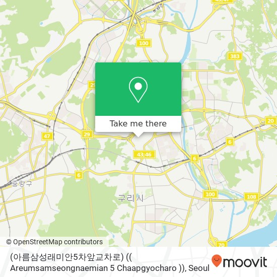 (아름삼성래미안5차앞교차로) (( Areumsamseongnaemian 5 Chaapgyocharo )) map