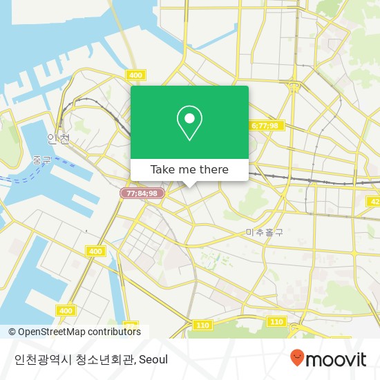 인천광역시 청소년회관 map