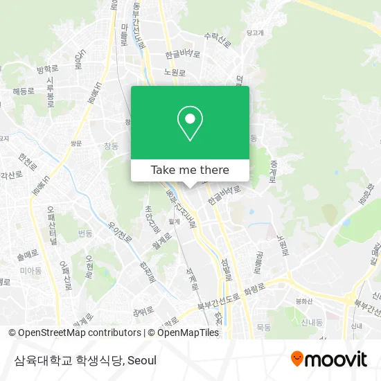 삼육대학교 학생식당 map