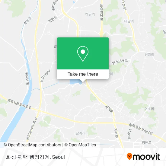화성-평택 행정경계 map
