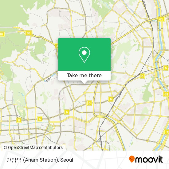 Lam Sao để đến 안암역 Anam Station ở 성북구 서울시 Bằng Xe điện Ngầm Hoặc Xe Buyt