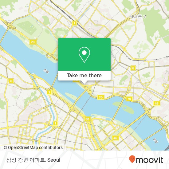 삼성 강변 아파트 map