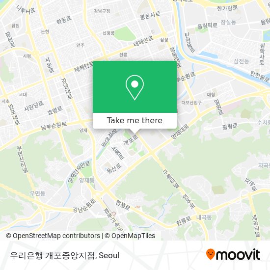 우리은행 개포중앙지점 map