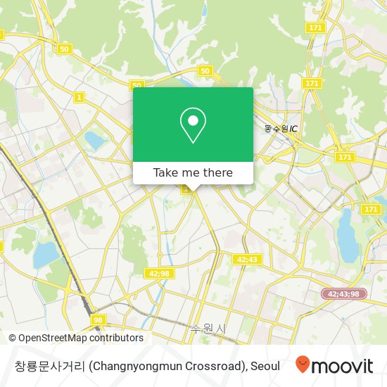 창룡문사거리 (Changnyongmun Crossroad) map