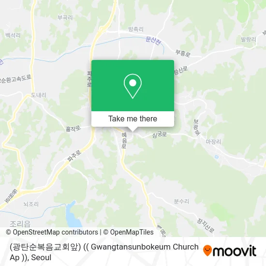 (광탄순복음교회앞) (( Gwangtansunbokeum Church Ap )) map