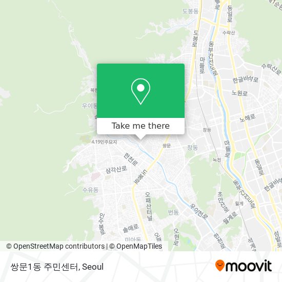 쌍문1동 주민센터 map