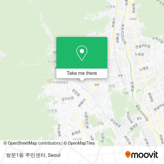 쌍문1동 주민센터 map