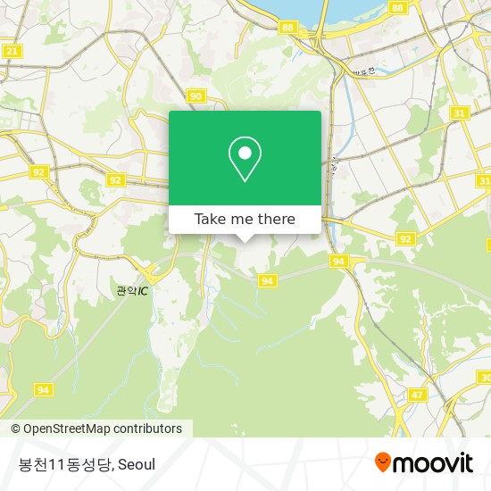 봉천11동성당 map