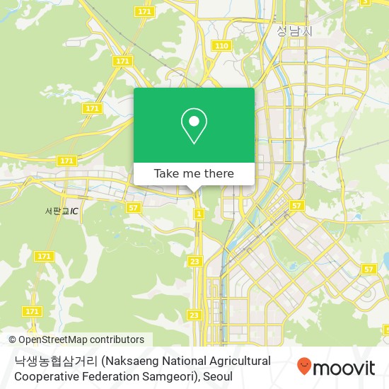 낙생농협삼거리 (Naksaeng National Agricultural Cooperative Federation Samgeori) map
