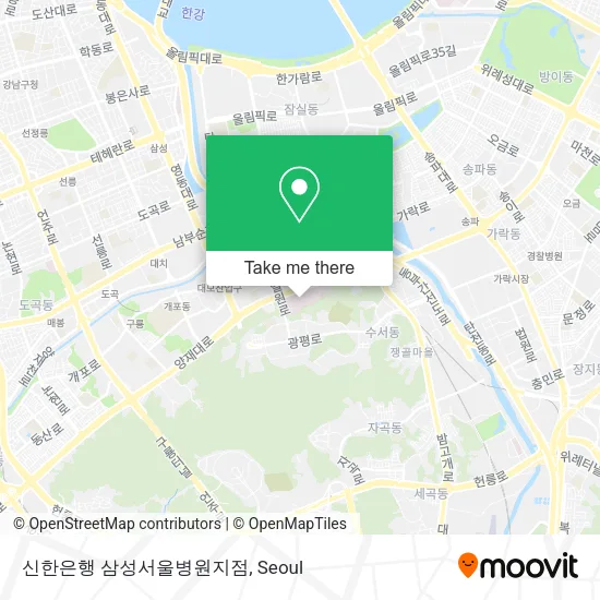 신한은행 삼성서울병원지점 map