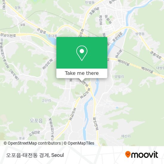 오포읍-태전동 경계 map