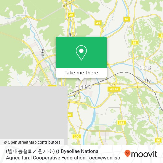 (별내농협퇴계원지소) (( Byeollae National Agricultural Cooperative Federation Toegyewonjiso )) map