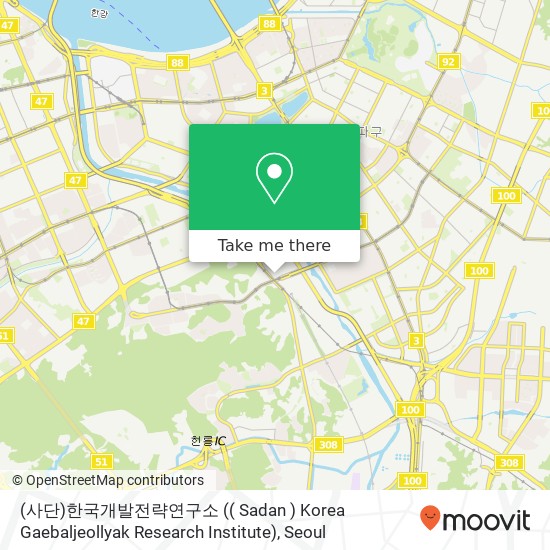(사단)한국개발전략연구소 (( Sadan ) Korea Gaebaljeollyak Research Institute) map