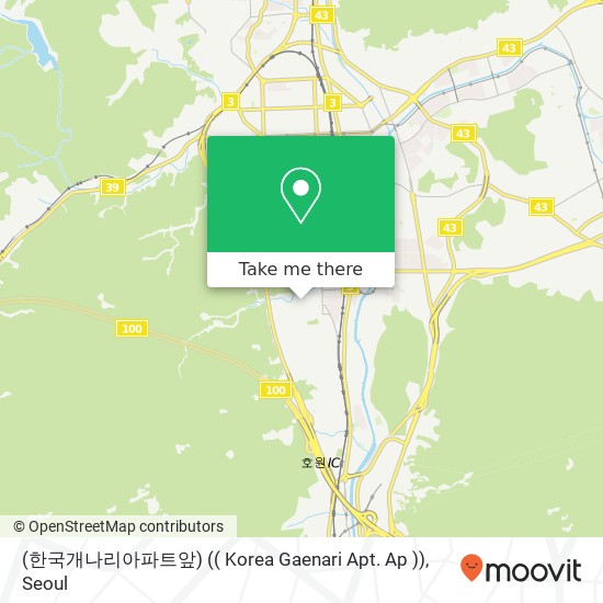 (한국개나리아파트앞) (( Korea Gaenari Apt. Ap )) map