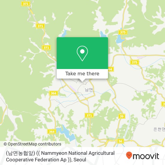 (남면농협앞) (( Nammyeon National Agricultural Cooperative Federation Ap )) map