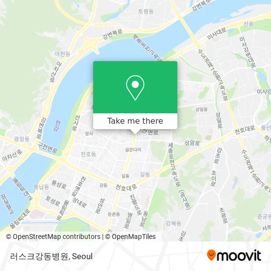 러스크강동병원 map