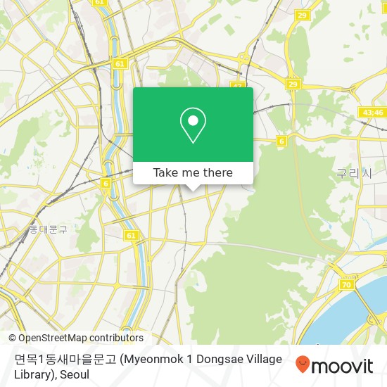면목1동새마을문고 (Myeonmok 1 Dongsae Village Library) map