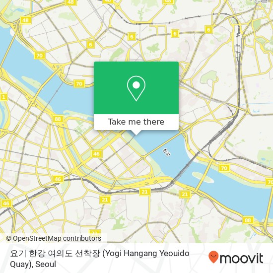 요기 한강 여의도 선착장 (Yogi  Hangang  Yeouido Quay) map