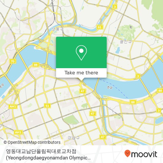 영동대교남단올림픽대로교차점 (Yeongdongdaegyonamdan Olympic Daerogyochajeom) map