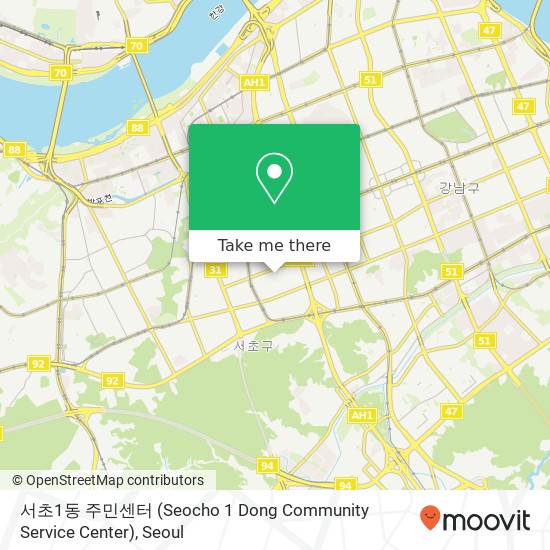 서초1동 주민센터 (Seocho 1 Dong Community Service Center) map