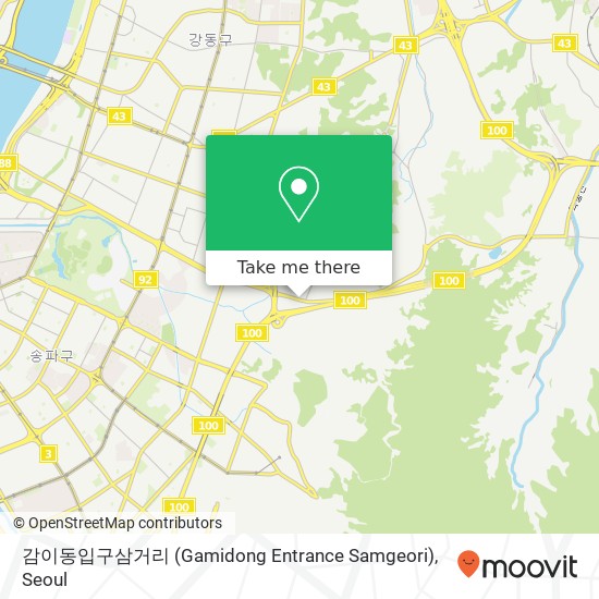 감이동입구삼거리 (Gamidong Entrance Samgeori) map