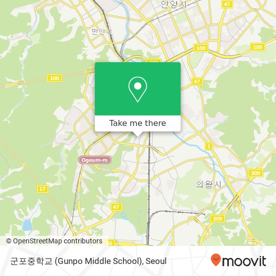 군포중학교 (Gunpo Middle School) map