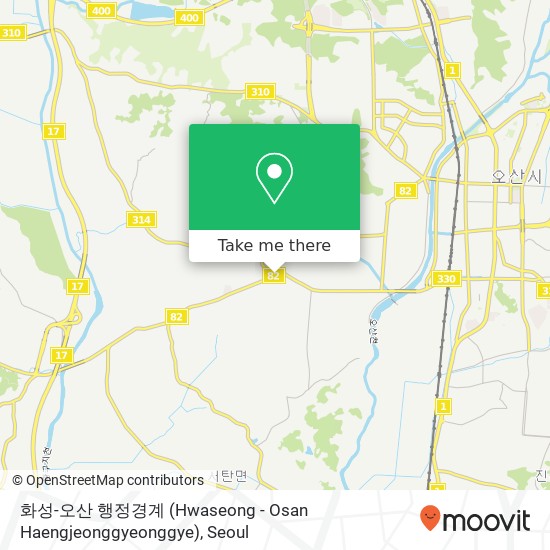 화성-오산 행정경계 (Hwaseong - Osan  Haengjeonggyeonggye) map