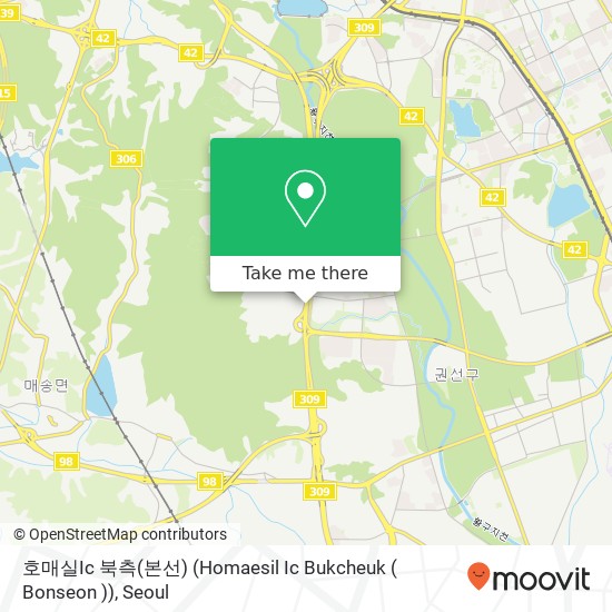 호매실Ic 북측(본선) (Homaesil Ic Bukcheuk ( Bonseon )) map