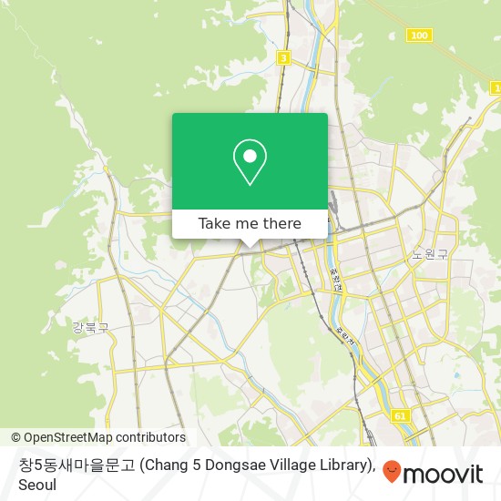 창5동새마을문고 (Chang 5 Dongsae Village Library) map