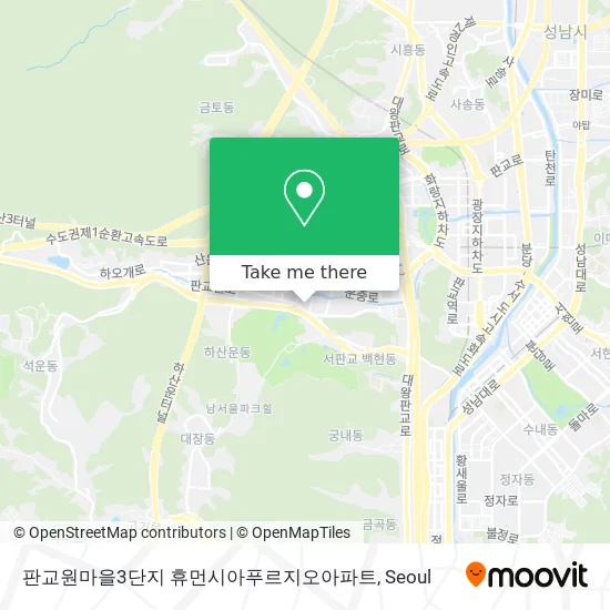 판교원마을3단지 휴먼시아푸르지오아파트 map