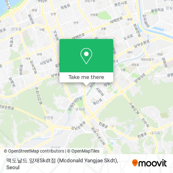 맥도날드 양재Skdt점 (Mcdonald Yangjae Skdt) map