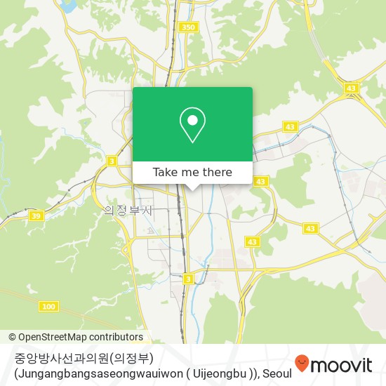 중앙방사선과의원(의정부) (Jungangbangsaseongwauiwon ( Uijeongbu )) map