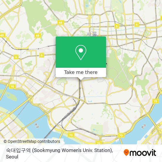 숙대입구역 (Sookmyung Women's Univ. Station) map