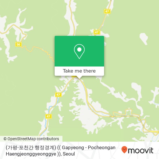 (가평-포천간 행정경계) (( Gapyeong - Pocheongan  Haengjeonggyeonggye )) map