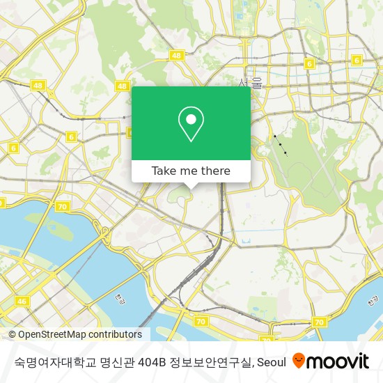 숙명여자대학교 명신관 404B 정보보안연구실 map