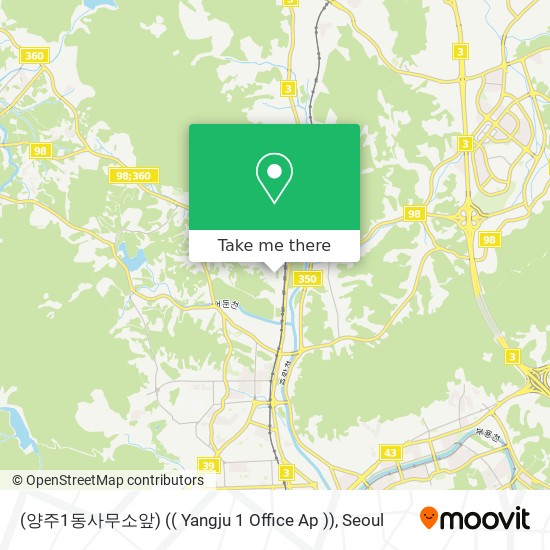How to get to (양주1동사무소앞) (( Yangju 1 Office Ap )) in 양주시, 경기도 by Subway or Bus | Moovit