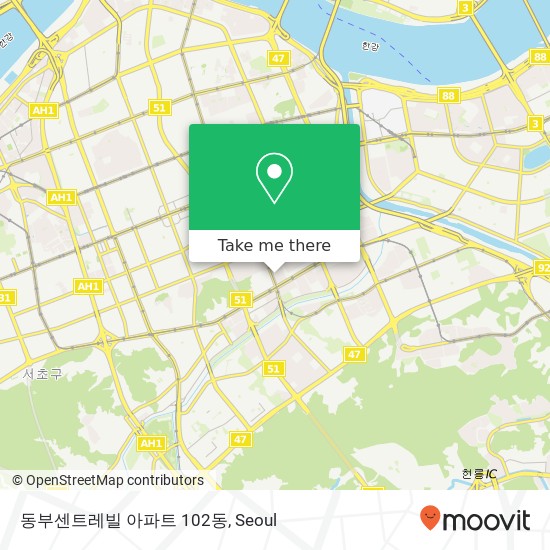 동부센트레빌 아파트 102동 map