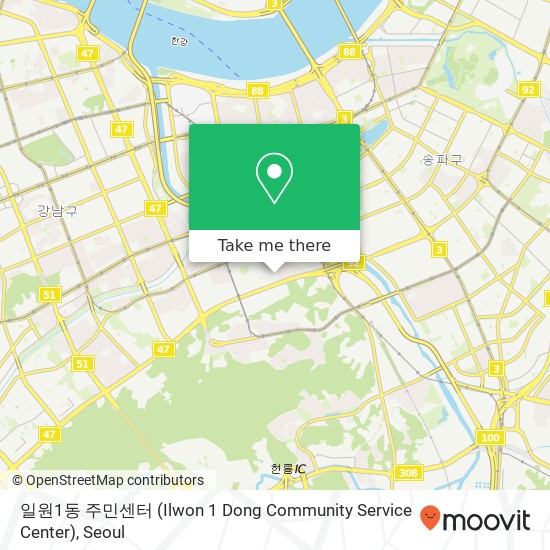 일원1동 주민센터 (Ilwon 1 Dong Community Service Center) map