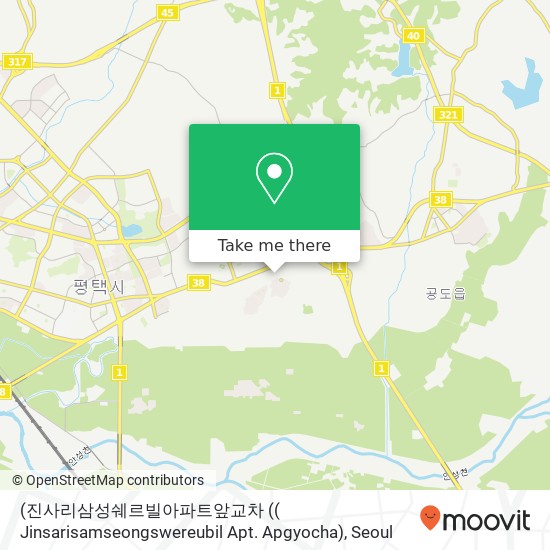 (진사리삼성쉐르빌아파트앞교차 (( Jinsarisamseongswereubil Apt. Apgyocha) map