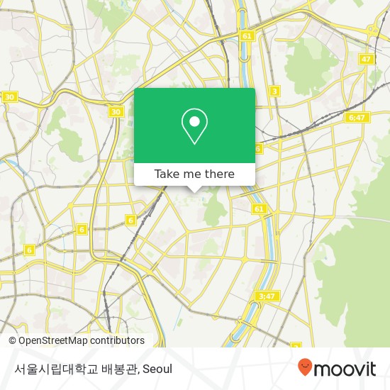 서울시립대학교 배봉관 map
